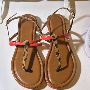 Kelly & Katie Red and Leopard Sandals